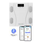 Walke Premium Seri Dijital Baskül Yağ Su Kas Vücut Kitle Endeksi Kilo Ölçer Tartı 30 * 30 Cm Beyaz