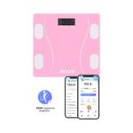 Walke Premium Seri Dijital Baskül Yağ Su Kas Vücut Kitle Endeksi Kilo Ölçer Tartı 30 30 Cm Pembe pembe