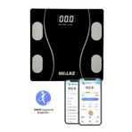 Walke Premium Seri Dijital Baskül Yağ Su Kas Vücut Kitle Endeksi Kilo Ölçer Tartı 30 * 30 Cm Siyah