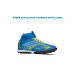 Walked Erkek Çocuk Boğazlı Çoraplı Bilekli Düz Dişsiz Mavi Halı Saha Krampon Futbol Spor Ayakkabı