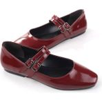 Walkenzo 333 Kadın Rugan Babet Ayakkabı - Bordo