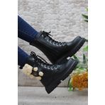 Walkenzo 4182 Ayıcıklı Fermuarlı Kaymaz Taban Kız Çocuk Bot