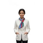 Walkenzo Azerbaycan Bayrağı Temalı Özel Tasarım Kravat Formlu Kadın Fular Kırmızı