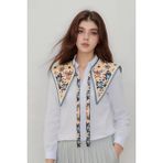 Walkenzo Osmanlı Çini Desenli Kadın Omuz Şalı |yakalık Fular - Çok Renkli