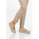 Walkway Bej Fileli Hafif Esnek Kadın Günlük Yürüyüş Ve Spor Ayakkabı Bst-1009 G