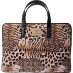 Wallery Bags Leopar Desenli Suni Deri 13-14 Inç Laptop Çantası Koruma Özellikleriyle Şık - 36x26x2