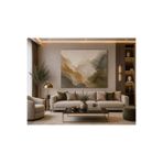 walliva Bej Gri Haki Gold Soyut Mermer Dokulu Kanvas Tablo Modern Elegant Duvar Dekoru Minimalist Salon Antre Dresuar Üstü Dekoratif Tablo