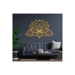 Wallover Design Çelik Metal 2 Mm Lazerkesim Lotus Mandala Temalı Tablo