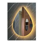 Wallover Design Drop Mirrors Kablosuz Ledli Özel Tasarım Berrak Rodajlı 4mm Lux 60x43 Cm 4mm Kalite Dekoratif Ayna