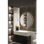 Wallover Design Kablosuz Pilli Ledli CEVİZ MDF Çerçeveİi 4MM KALİTE Dekoratif Ayna (PİLLER HEDİYE)