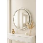 Wallover Design Liesta Beyaz 60 Cm Metal (Paslanmaz) Kablosuz Pilli Led Ayna, Makyaj Aynası, Dresuar Ayna