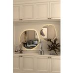 Wallover Design Love Ayna 2'li Set | Beyaz Mdf Çerçeveli | Kablosuz Led Işıklı | Özel Rodajlı Form | Piller Hediye