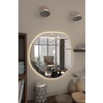 Wallover Design Özel Tasarım MDF Çerçeveli Kablosuz Pilli Ledli Love beyaz AYNA (RODAJLI AYNA 4MM KALİTE)
