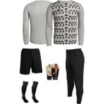 Wallzon Kaleci Forma,eşofman,şort,eldiven,çorap Casillas Model 5'li Set - Gri - Siyah