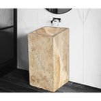 Walnut Traverten Honlu Kumlamalı Dikdörtgen Monoblok Lavabo Ntrstc45 Kahverengi