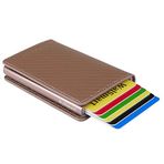 WalSmart Book Carbon Akıllı Mekanizmalı Deri Cüzdan (Toprak)
