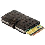 WalSmart Mini Croco Akıllı Mekanizmalı Deri Cüzdan (Kahverengi)