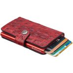 WalSmart Mini Croco Akıllı Mekanizmalı Deri Cüzdan (Kırmızı)