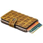 WalSmart Mini Croco Akıllı Mekanizmalı Deri Cüzdan (Sarı)