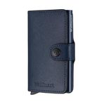 WalSmart Mini New Safiano Akıllı Mekanizmalı Deri Cüzdan (Lacivert)