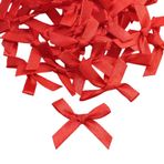 Wambere 100 ADET 6mm Saten Kurdele Dekoratif Yaylar Hazır Fiyonk Hediyelik Fiyonklar, DIY El Sanatları İçin Saten Kurdele Yaylar Düğün Sevgililer Günü Noel Dekorasyon Kartı Yapma Süsleri, Kırmızı