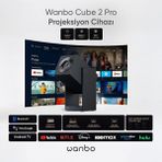 Wanbo Cube 2 Pro 1080p Full HD Projeksiyon Cihazı LED Işık Kaynağı ile 500 Ansilümen Parlaklık - Lacivert