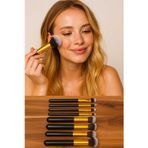 Wanda Nara Cosmetics Premium Beauty Makyaj Aplikatör Siyah Makyaj Fırça Seti Komple Göz & Ten Makyaj Seti 10 Lu