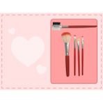 Wanda Nara Cosmetics Profosyonel Aplikatör Makyaj Fırçası Seti 5'li Mini Boy Makyaj Fırçası 1 Paket - Kırmızı