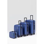 Wander Bag Wander 3000 4’lü Valiz Seti Kabin Orta Büyük Boy + Makyaj Çantası Bavul 360° Döner Teker Mavi
