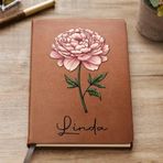 WANDER PRINTS Kişiselleştirilmiş Deri Günlük - Kadınlar için Hediye, Anneler Günü, Sevgililer Günü, Şükran Günü, Noel, Doğum Günleri, Yıldönümü - Doğum Ayı Çiçekler Diktiğiniz Yerde Çiçek Açar