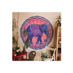 WANDER TAPESTRY Hindistan Şans, Şağlık Ve Bereket Fili Yuvarlak Duvar Örtüsü Tapestry 150x150 WT101