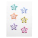 Wanderlust Mini Kadın Çocuk Bebek Yıldız Desenli Hediyelik Pastel ve Parlak Modeller Metal Toka 6'lı Set 3*3cm