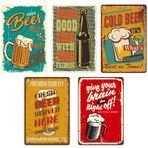 WANDGU Garaj Metal Levhalar Retro: 5'li Set Metal Poster Atölye Sac Levha, 20 x 30 cm Vintage Tasarım Nostalji Araba Araba Eski Metal Levha Ev Duvarı Oda Dekorasyonu Bar Dekorasyonu için