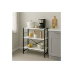 WANDOO 3 Raflı Çok Amaçlı Metal ve Ahşap Dolap – Kitaplık, Mutfak, Kırtasiye ve Banyo Rafı – 60x30x90 cm