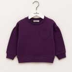 Wanex Kız Çocuk Kalp Detaylı Uzun Kollu Sweatshirt (2–7 Yaş) - Mor