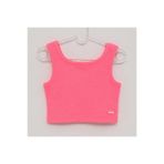 WANEX Kız Çocuk Sıfır Kol Crop Tişört - 32533 - Neon Pembe