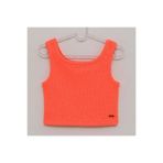 WANEX Kız Çocuk Sıfır Kol Crop Tişört - 32533 - Neon Turuncu