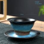 Wangchuang 180 ml 1 Takım Yaratıcı Seramik Kahve Fincanı ve Tabağı Seti Latte Kahve Kupa Çömlek Çay Fincanı Porselen Ikindi Çayı Kupalar Kahvaltı Süt Fincan (Yurt Dışından) - Renkli