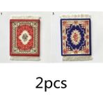 Wangchuang 2 Adet-A 9X11 cm Farsça Mini Dokuma Halı Mat Mousepad Retro Tarzı Halı Desen Fincan Dizüstü Pc Mouse Pad Saçaklı Ev Ofis Masa Dekoru Zanaat (Yurt Dışından)