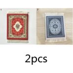 Wangchuang 2pcs-C 9X11CM Farsça Mini Dokuma Halı Mat Mousepad Retro Tarzı Halı Desen Fincan Dizüstü Pc Mouse Pad Saçaklı Ev Ofis Masa Dekor Zanaat (Yurt Dışından)