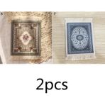 Wangchuang 2pcs-G 9X11CM Farsça Mini Dokuma Halı Mat Mousepad Retro Tarzı Halı Desen Fincan Dizüstü Pc Mouse Pad Saçaklı Ev Ofis Masa Dekor Zanaat (Yurt Dışından)