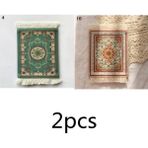 Wangchuang 2pcs-M 9X11CM Farsça Mini Dokuma Halı Mat Mousepad Retro Tarzı Halı Desen Fincan Dizüstü Pc Mouse Pad Saçaklı Ev Ofis Masa Dekor Zanaat (Yurt Dışından)