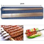 Wangchuang 5 Adet 50CM Adana Kebap Şiş - Lezzetli Döner Et Izgara ve Şiş Pişirme Için Premium Galvanizli Demir Geniş Düz Barbekü OY1111 (Yurt Dışından) - 1 Adet - Renkli