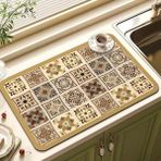 Wangchuang A8 Drenaj Pedi 40X50CM M Çin Klasik Mutfak Emici Drenaj Pedi Bulaşık Kurutma Matı Kauçuk Sofra Drenaj Pedi Yemek Takımı Bardak Şişe Halı Sofra Mat (Yurt Dışından)