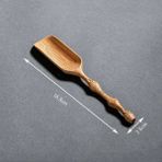 Wangchuang Açık Renk Kaşık Tahta Kaşık Bambu Kaşık Sofra Çay Seti Çin Kung Fu Ahşap Bambu Yaratıcı Lotus Yaprağı Yaprak Şeklinde Doğal Bambu Çay Kaşığı (Yurt Dışından)