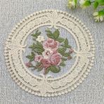 Wangchuang APRICOT-12CM Yuvarlak M Yuvarlak El Tığ Işi Bardak Altlığı Peçete Vintage Pamuk Tığ Işi Masa Yer Mat Düğün Peçeteler Kumaş Dantel Placemats Dekoratif Şömine Mesa (Yurt Dışından)
