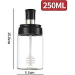 Wangchuang Bal Sopa ile Mutfak Cam Baharat Kavanozları 250ML Çeşni Tencere Kaşıklı Baharat Kavanozları, Yağ Şişesi Bal Kavanoz Dispenseri, Hava Geçirmez Kapak Şeffaf (Yurt Dışından) - Pepper Shakers - Renkli