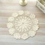 Wangchuang BEJ-20CM Yuvarlak M Yuvarlak El Tığ Işi Bardak Altlığı Peçete Vintage Pamuk Tığ Işi Masa Yer Mat Düğün Peçeteler Kumaş Dantel Placemats Dekoratif Mantel Mesa (Yurt Dışından)