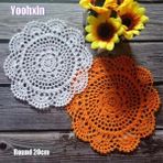 Wangchuang Bej Yuvarlak 20CM Sıcak Yuvarlak Dantel Pamuk Masa Yer Mat Tığ Işi Kahve Placemat Içecek Pedi Noel Cam Bardak Bardak Kupa Çay Yemek Bardak Altlığı Peçete Mutfak (Yurt Dışından)