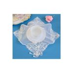 Wangchuang Beyaz 1 Kare 28 cm Yenı Örgü Boncuk Noel Çiçek Nakış Masa Yer Mat Kumaş Ped Fincan Altlığı Tabak Yemek Placemat Mutfak Kahve Çay Bardak Altlığı Peçete (Yurt Dışından)